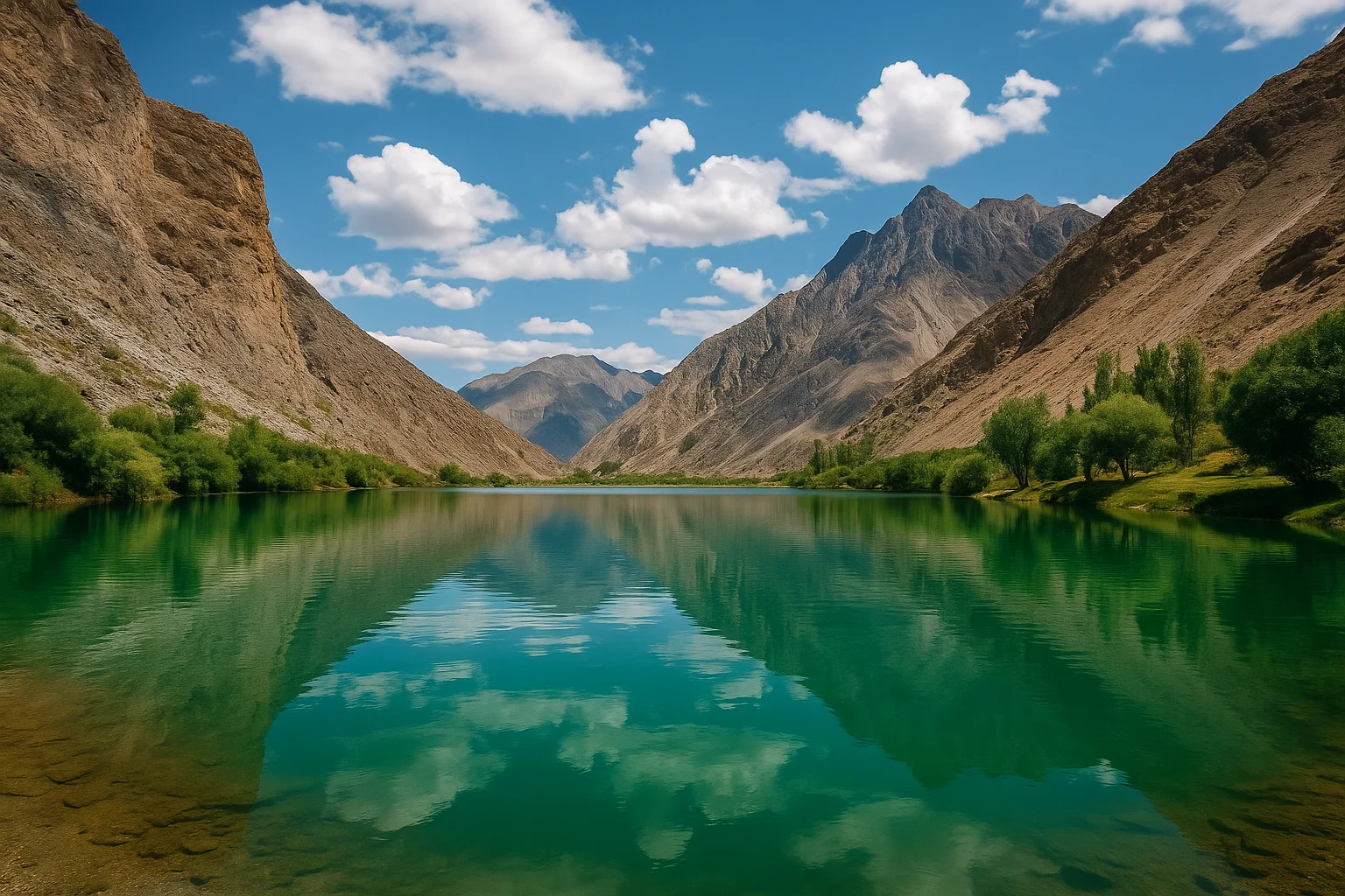 Kharfaq Lake near Cascade Resorts, Skardu, Ghanche, Gilgit Baltistan