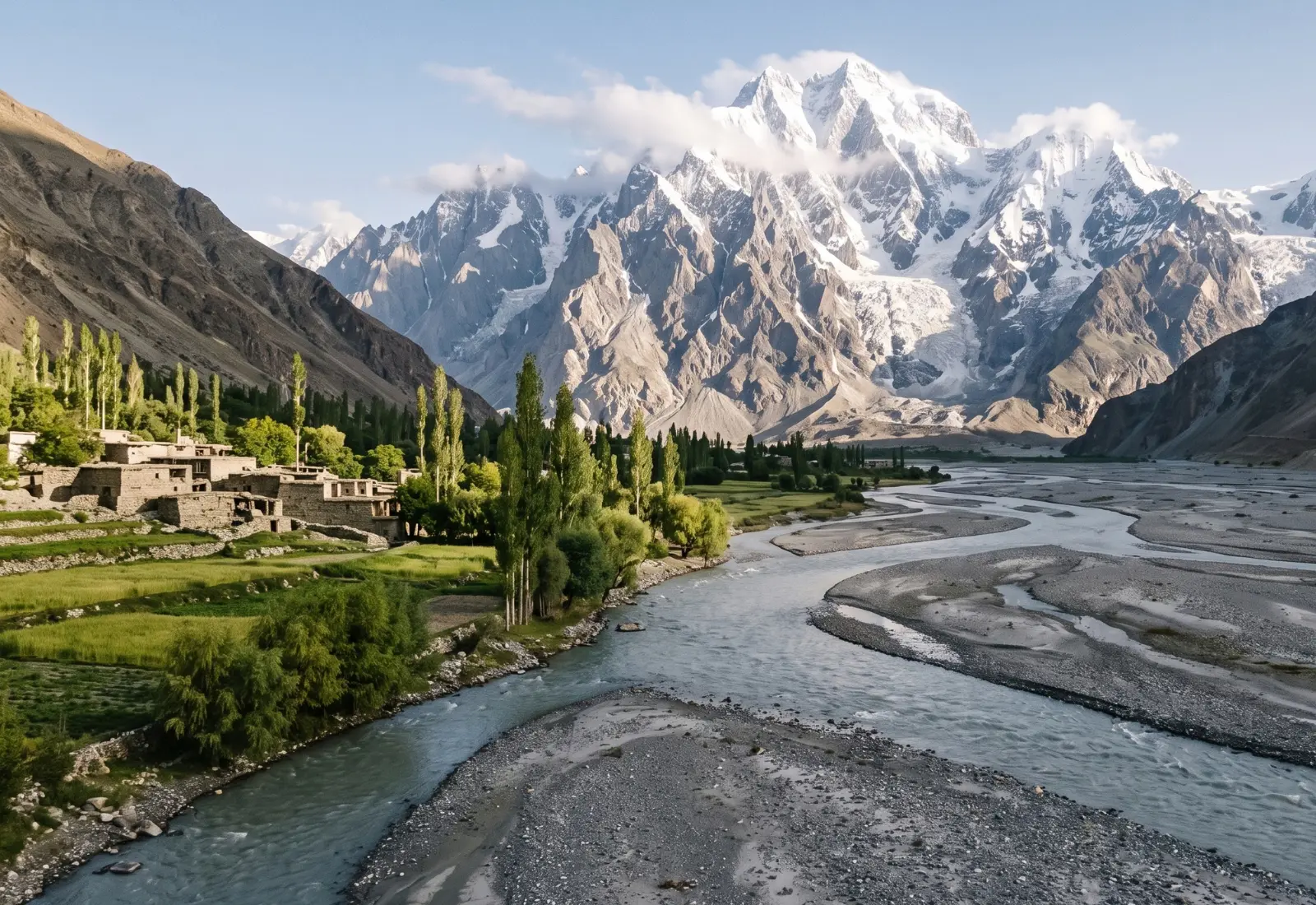 Hushe Valley glacier views and Balti village, Ghanche, Gilgit Baltistan
